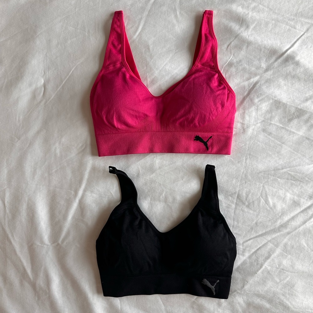 Puma Women's Pink and Black Sports Bras Set